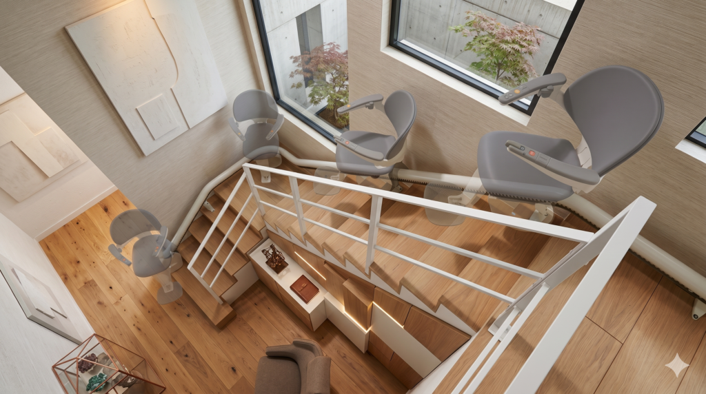 monte-escalier courbe flow-x